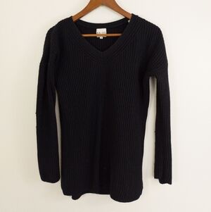 Reiss Cartagena V Neck Ribbed Sweater Black Size XS
